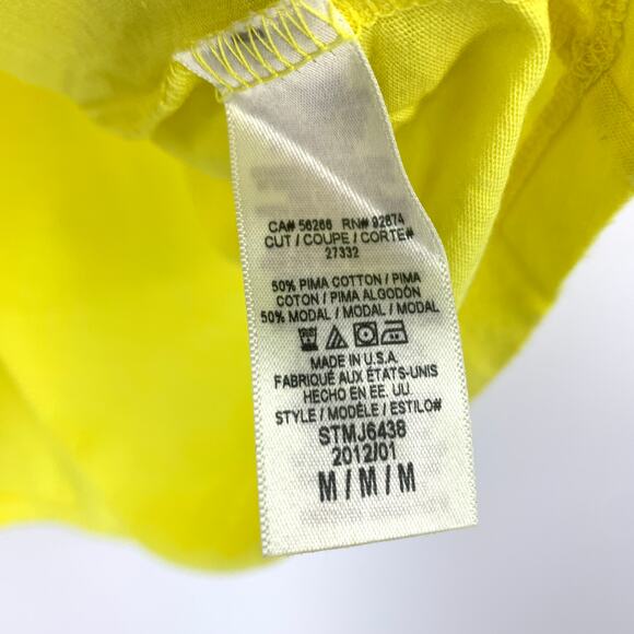 Splendid Split Neck Tab Sleeve Knit Shirt Womens Size Medium Sunny Yellow NEW - Picture 7 of 7